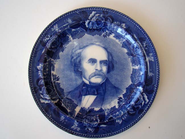 A rare Wedgwood plate circa 1895 commemorating the author Nathaniel Hawthorne